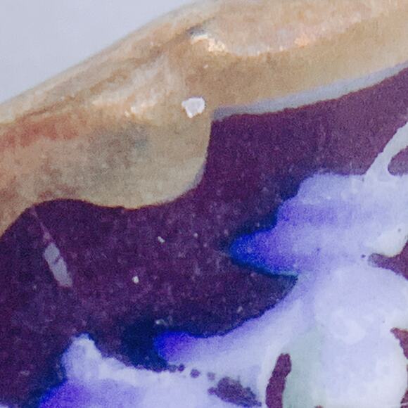 VTG Signed Schumann Bavaria Hand Painted Porcelain Floral Brooch 20s C-Clasp Pin - Picture 5 of 16